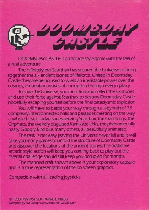 Back Cover for Doomsday Castle (ZX Spectrum)