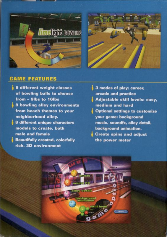 Inside Cover for Friday Night 3D Bowling (Windows): Right