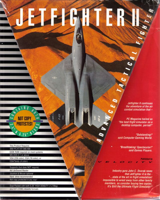 Front Cover for JetFighter II: Advanced Tactical Fighter (DOS) (Dual-media release)