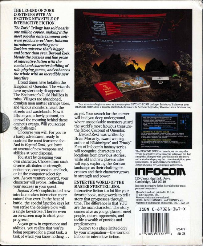 Back Cover for Beyond Zork: The Coconut of Quendor (Atari ST)