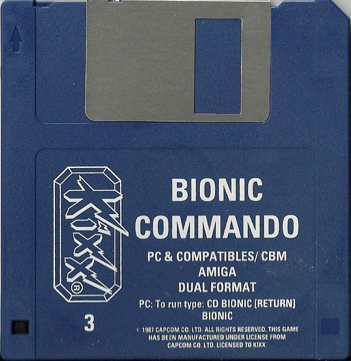 Media for Bionic Commando (Amiga and DOS) (Kixx Release): Disk 1 Amiga disk