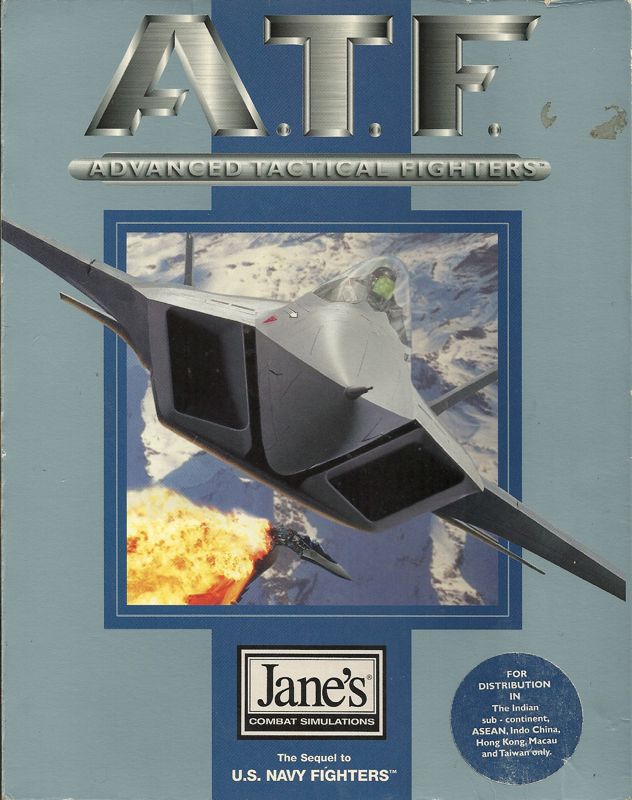 Front Cover for Jane's Combat Simulations: ATF - Advanced Tactical Fighters (DOS): Outer sleeve