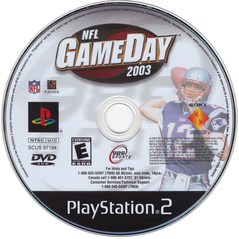 Media for NFL GameDay 2003 (PlayStation 2)