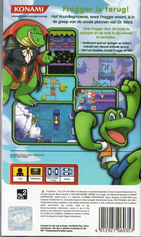 Back Cover for Frogger: Helmet Chaos (PSP)