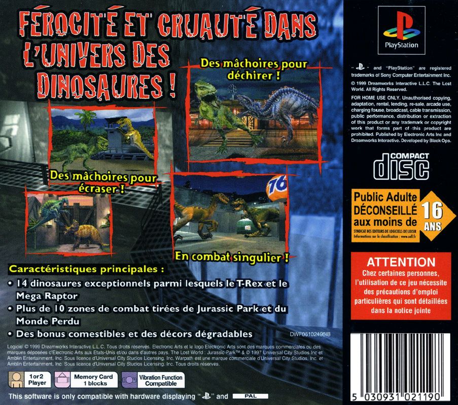 Back Cover for Warpath: Jurassic Park (PlayStation)