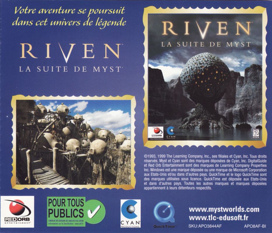 Other for Myst: Masterpiece Edition (Windows): Jewel Case - Back