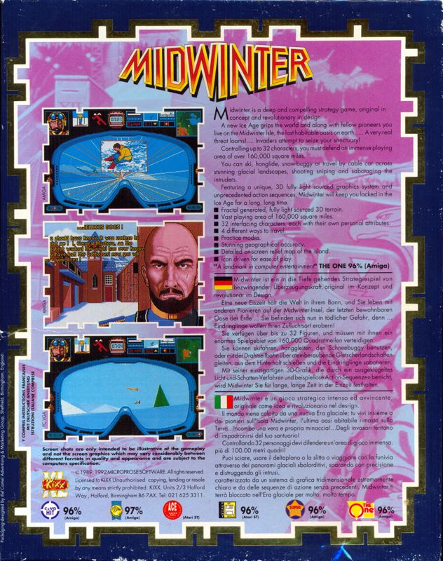 Back Cover for Midwinter (Atari ST) (KIXX XL Release)