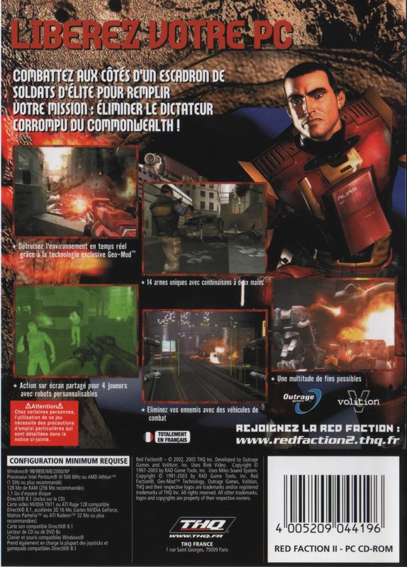 Red Faction Ii Cover Or Packaging Material Mobygames