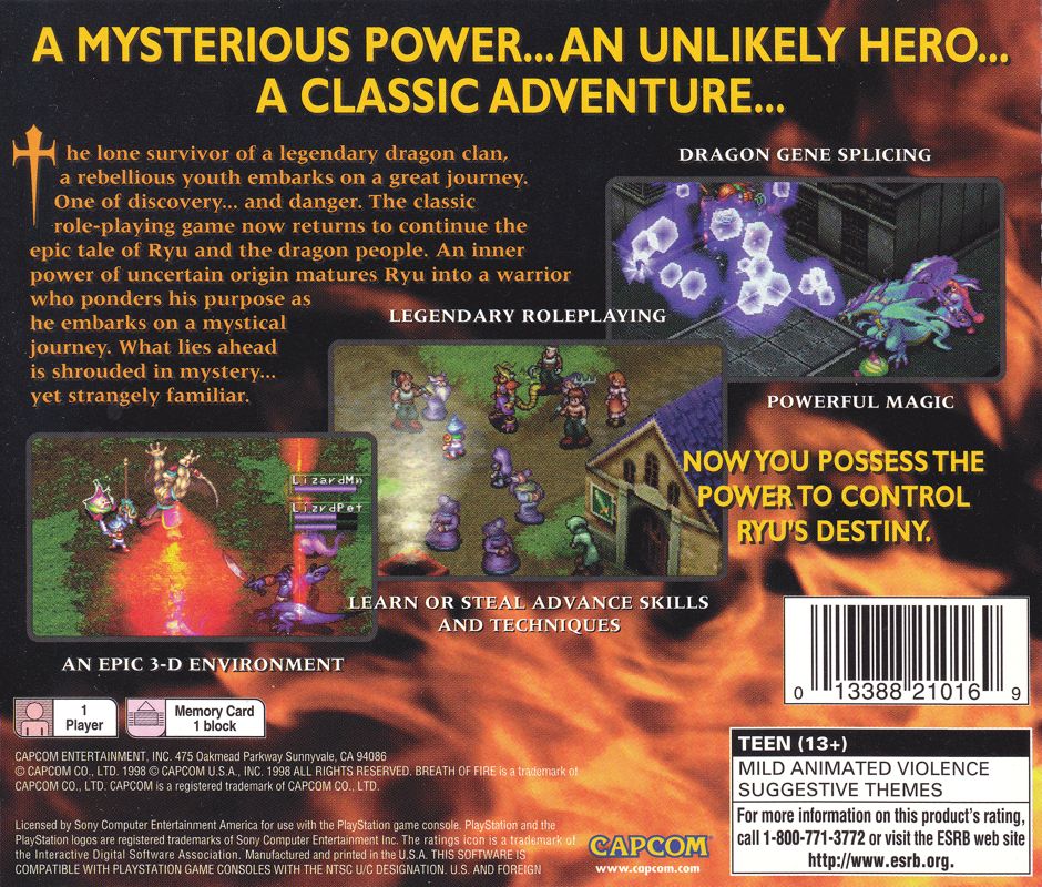 Back Cover for Breath of Fire III (PlayStation)