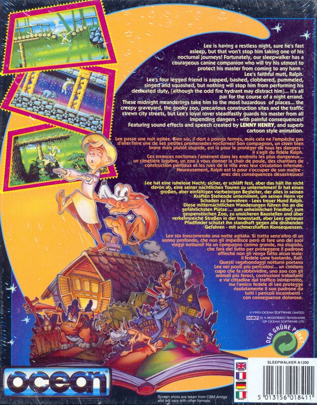 Back Cover for Sleepwalker (Amiga) (Amiga 1200 version)