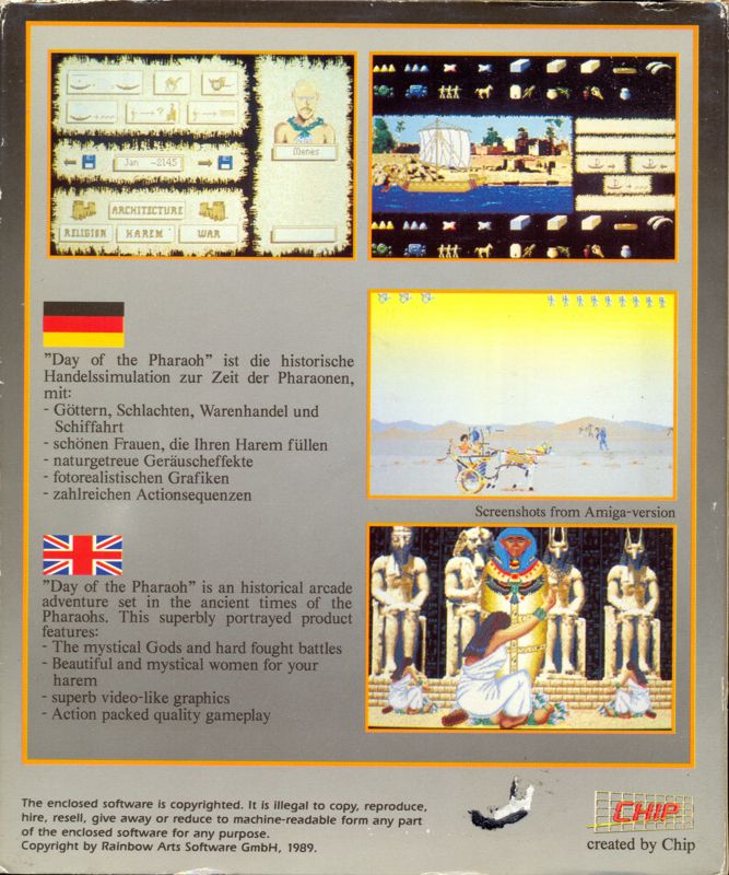 Back Cover for Day of the Pharaoh (Atari ST)