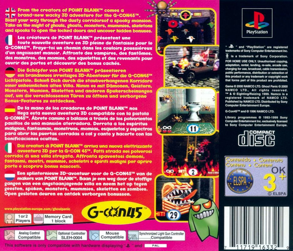 Back Cover for Ghoul Panic (PlayStation)