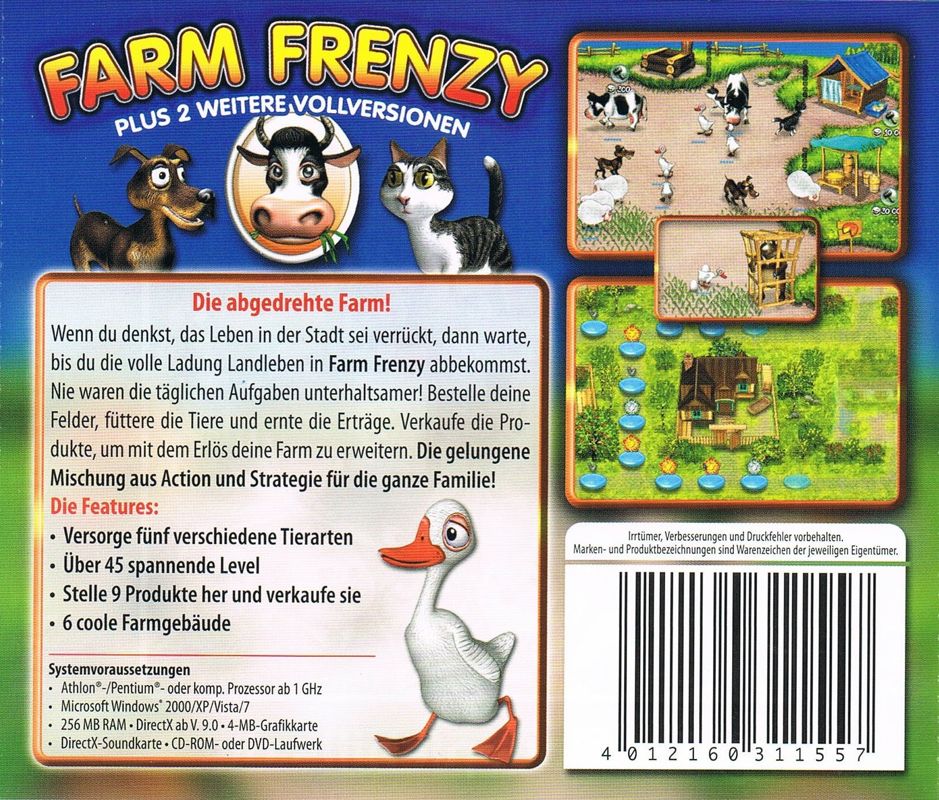 Back Cover for Farm Frenzy (Windows) (Software Pyramide release)
