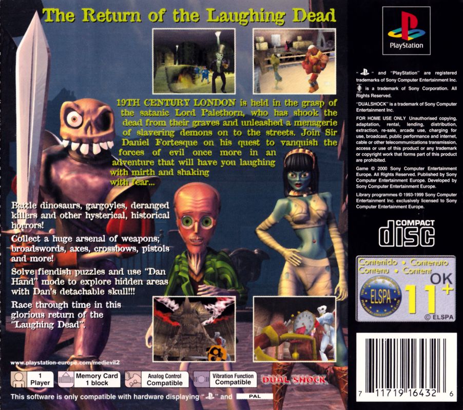 Back Cover for MediEvil II (PlayStation)