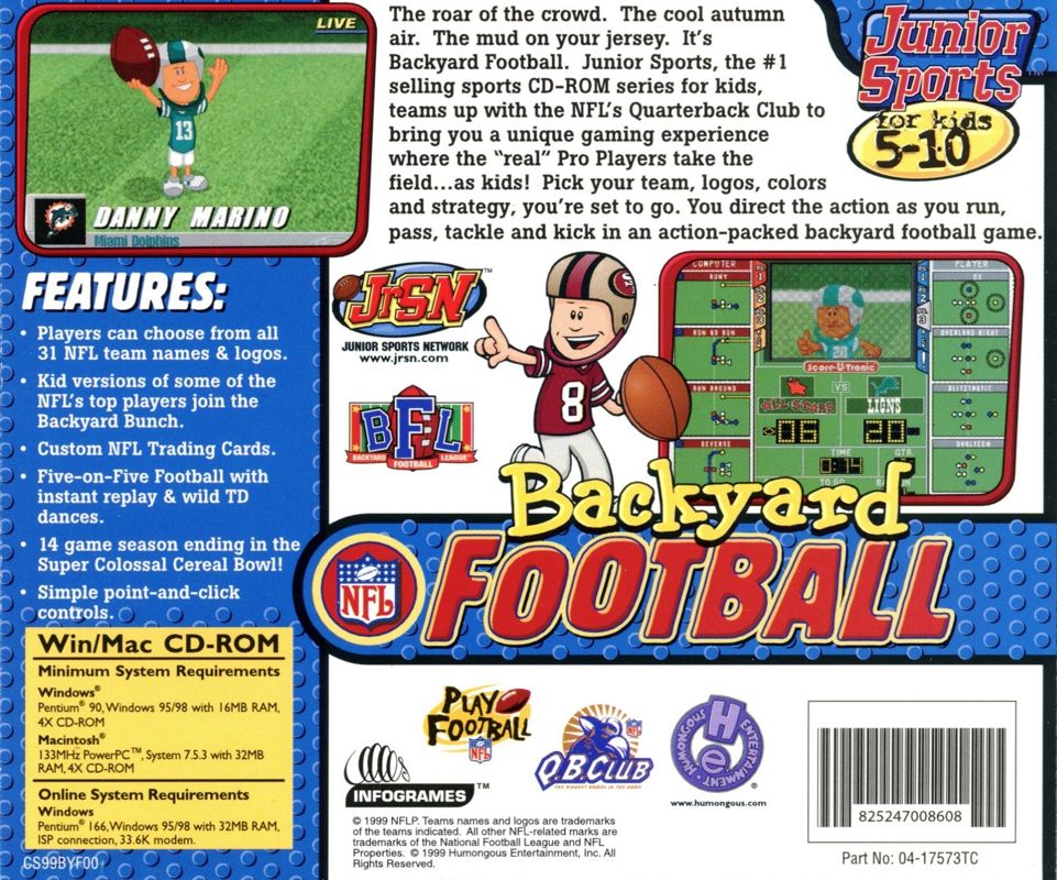 Backyard Football cover or packaging material - MobyGames