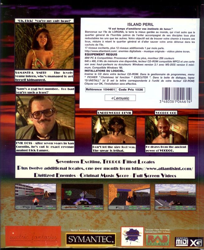 Back Cover for Island Peril (DOS)