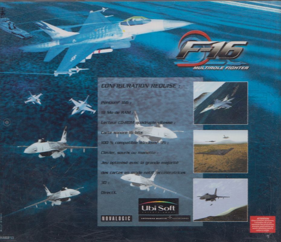 Other for F-16 Multirole Fighter (Windows): Jewel Case - Back