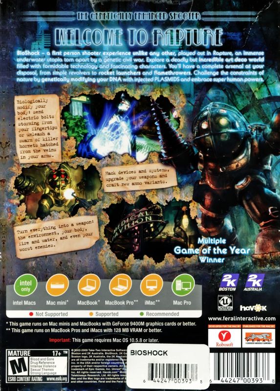 Back Cover for BioShock (Macintosh)