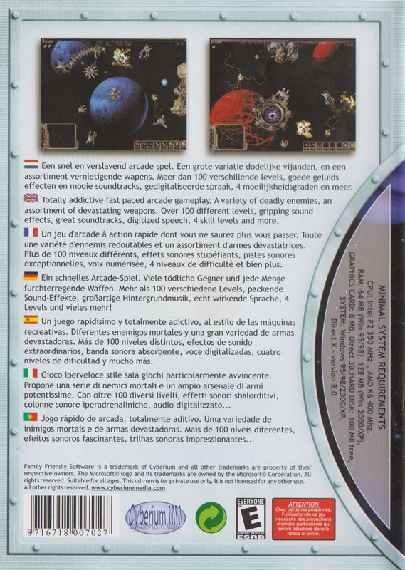 Back Cover for Swarm (Windows) ("Family Friendly Software" release (Cyberium 2000))