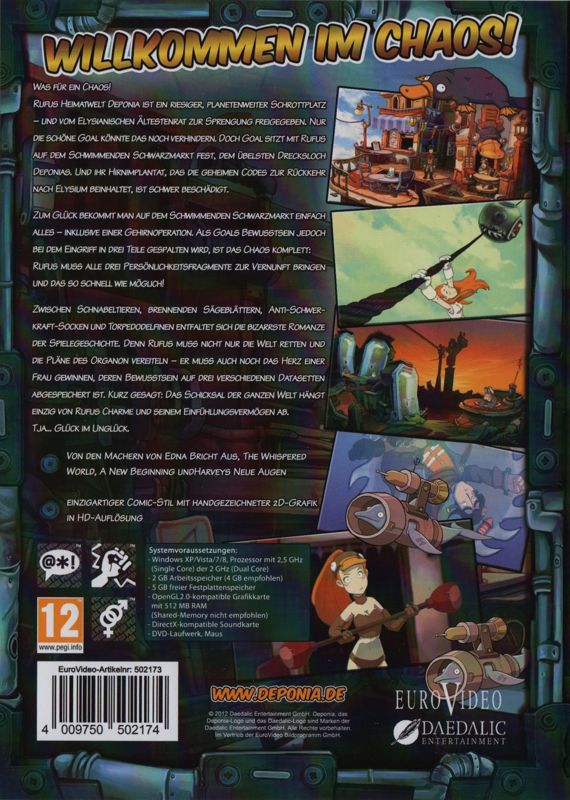 Other for Chaos auf Deponia (Limitierte Auflage) (Macintosh and Windows): Keep Case - Back