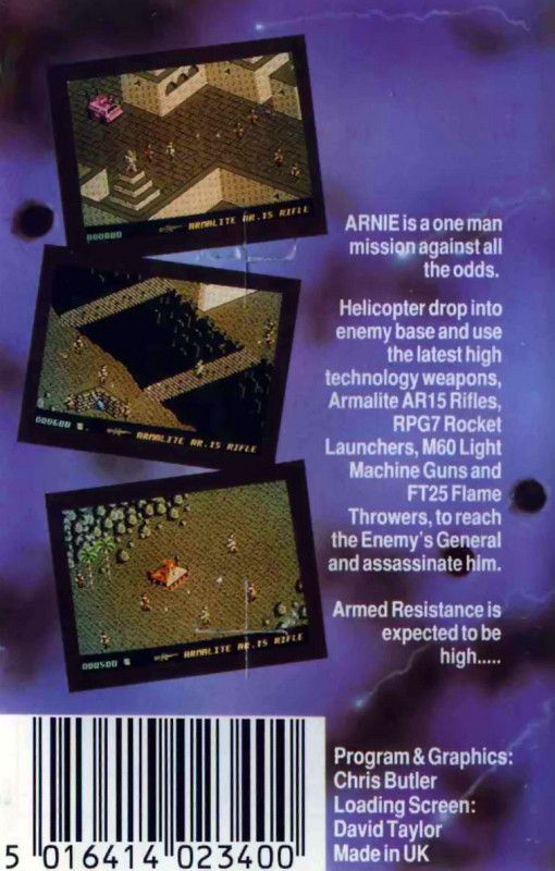 Back Cover for Arnie (Commodore 64)