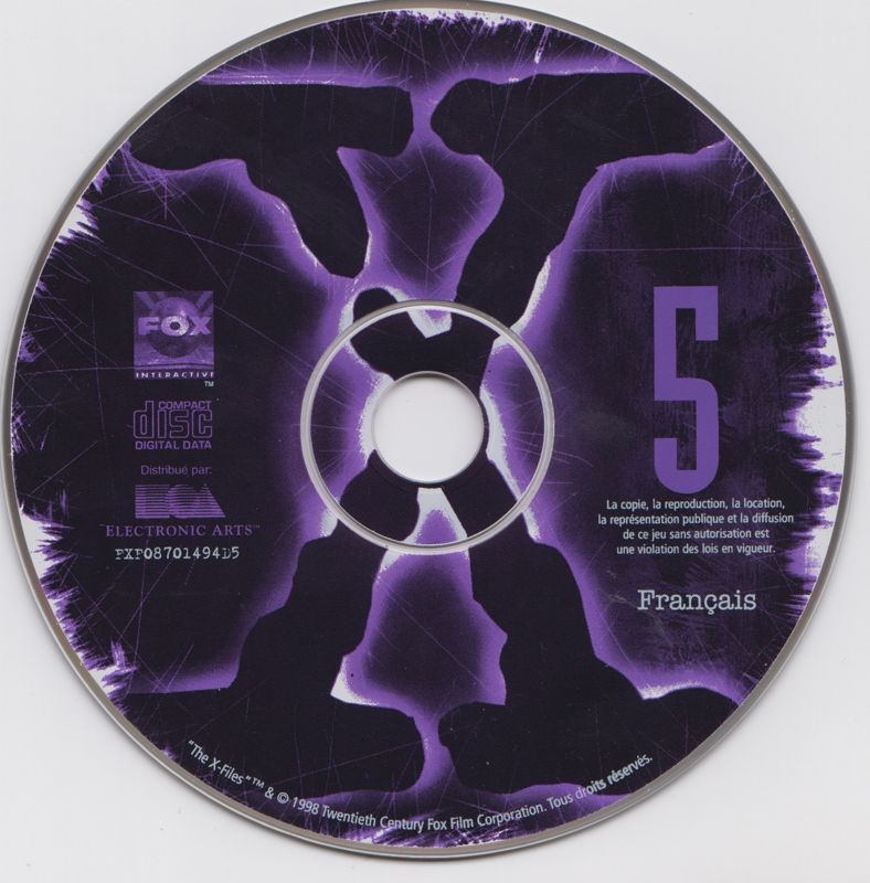 Media for The X-Files Game (Macintosh and Windows): Disc 5