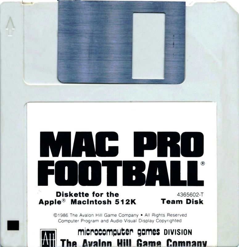 Media for Mac Pro Football (Macintosh): Team Disk