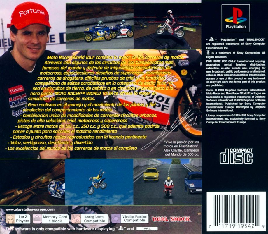 Back Cover for Moto Racer World Tour (PlayStation)