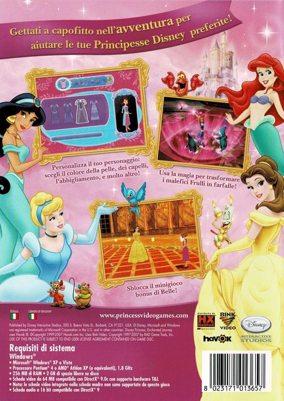 Back Cover for Disney Princess: Enchanted Journey (Windows)