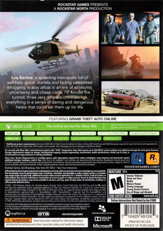 gta 5 back cover