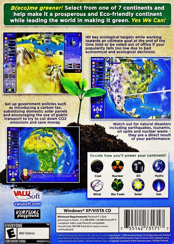 Back Cover for Eco Tycoon: Project Green (Windows)