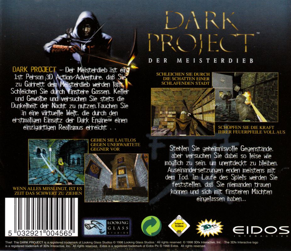 Other for Thief: The Dark Project (Windows): Jewel Case - Back