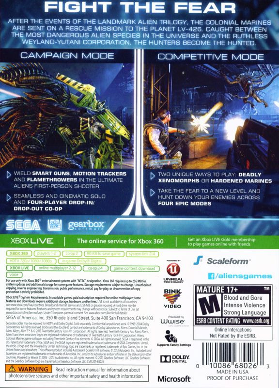 Alien colonial marines sale ps4