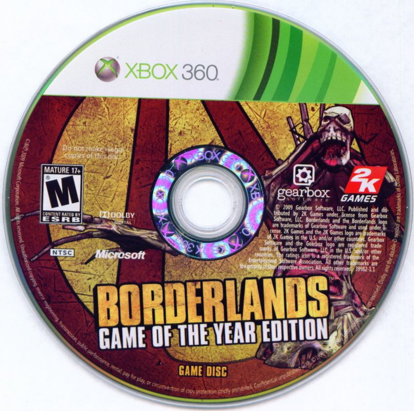 Media for Borderlands: Game of the Year Edition (Xbox 360): Disc 1: Main Game