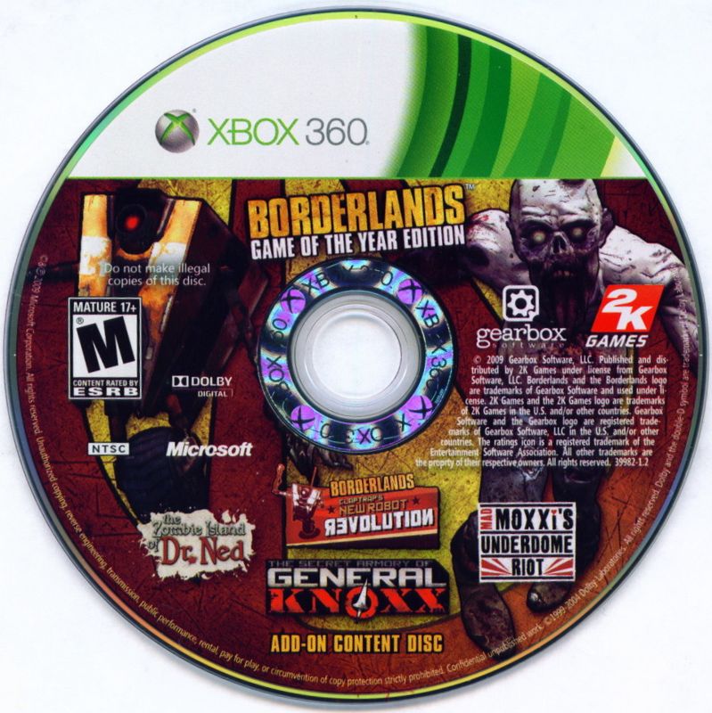 Media for Borderlands: Game of the Year Edition (Xbox 360): Disc 2: Add-on Content
