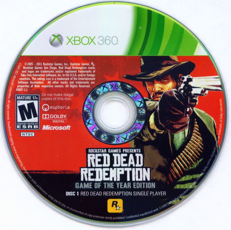 Media for Red Dead Redemption: Game of the Year Edition (Xbox 360): Disc 1 - Main Game