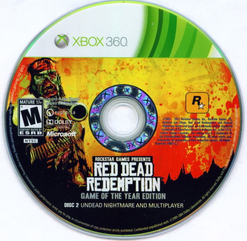 Media for Red Dead Redemption: Game of the Year Edition (Xbox 360): Disc 2 - Undead Nightmare Expansion and Multiplayer