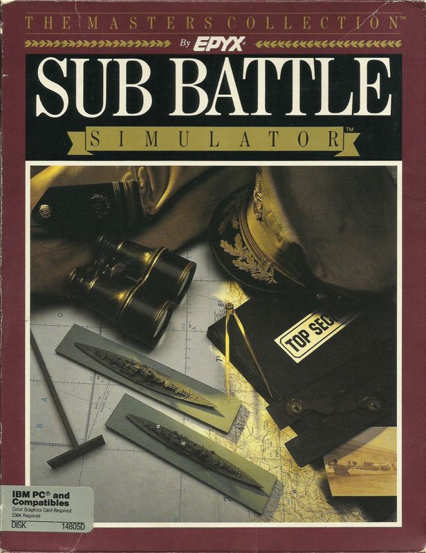 Front Cover for Sub Battle Simulator (DOS) (First 5.25" disk release (with different label))
