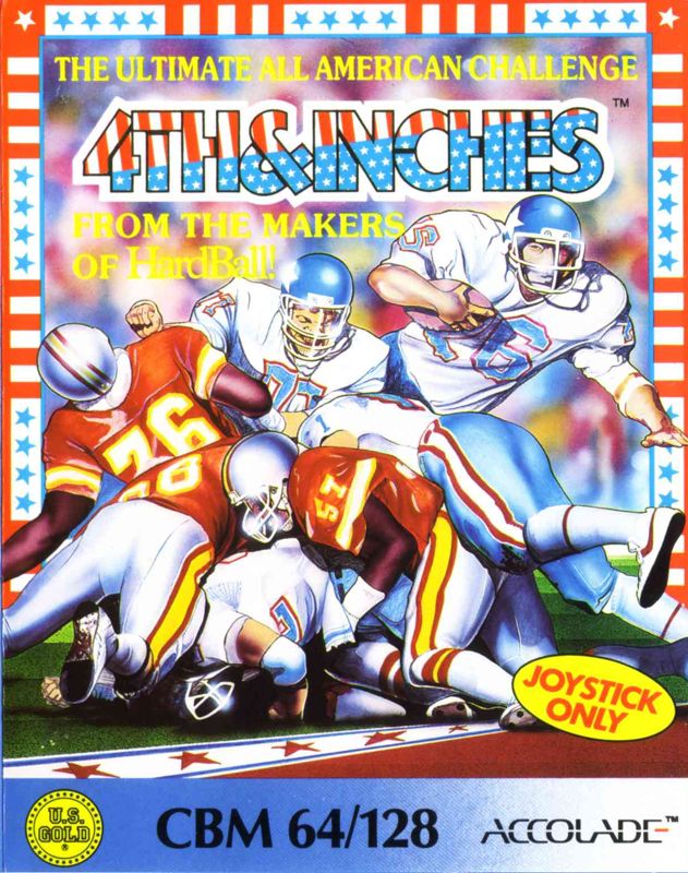 Front Cover for 4th & Inches (Commodore 64)