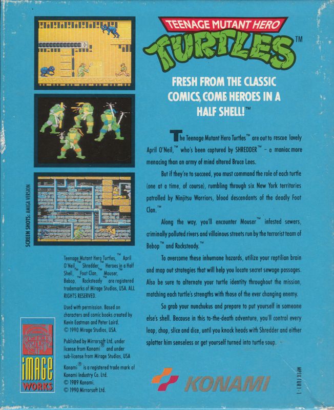Back Cover for Teenage Mutant Ninja Turtles (Atari ST)