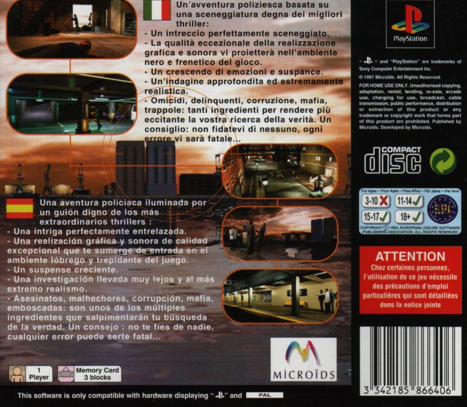 Back Cover for Evidence: The Last Report (PlayStation)