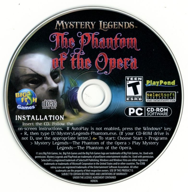 Media for Mystery Legends: The Phantom of the Opera (Windows)