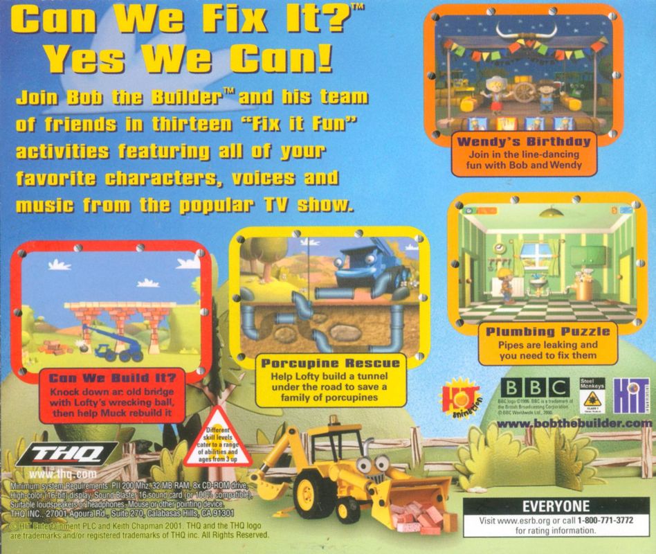 Other for Bob the Builder: Can We Fix It? (Windows): Jewel Case - Back