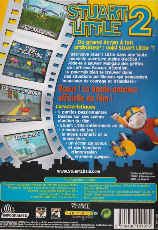 Back Cover for Stuart Little 2 (Windows)