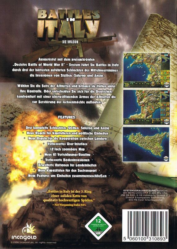 Back Cover for Decisive Battles of World War II: Battles in Italy (Windows)