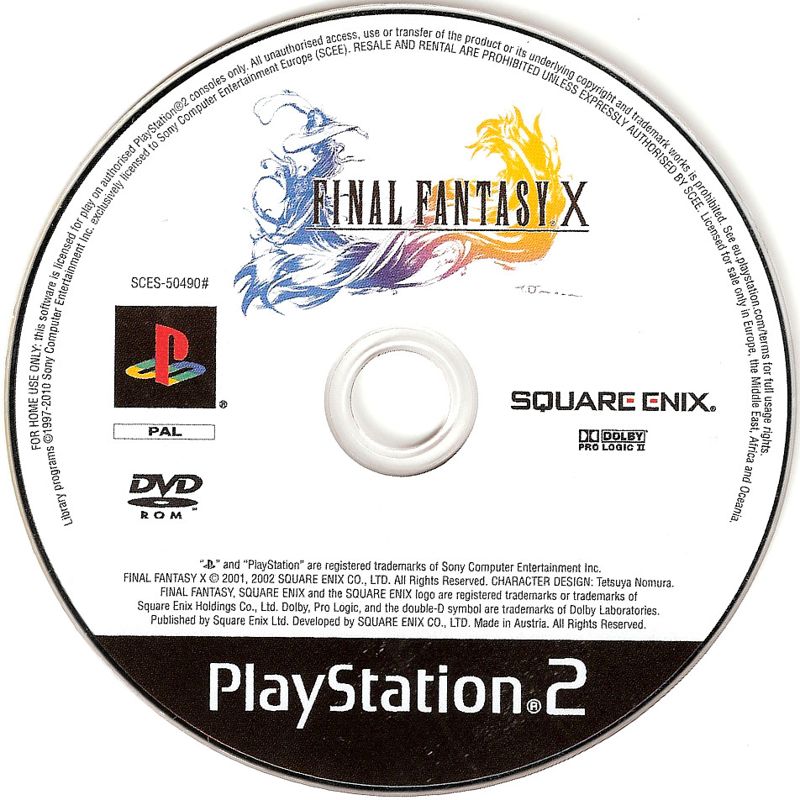 Media for Final Fantasy X (PlayStation 2) (2010 Square Enix Release)