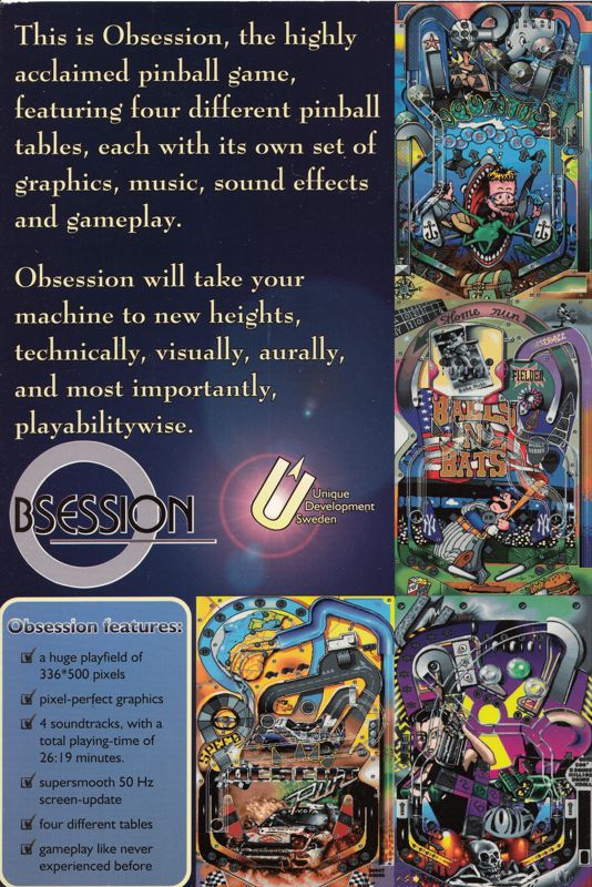 Back Cover for Obsession (Amiga)