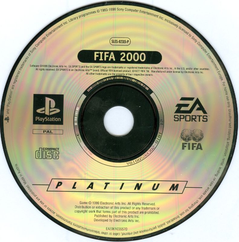 Media for FIFA 2000: Major League Soccer (PlayStation) (Platinum re-release)