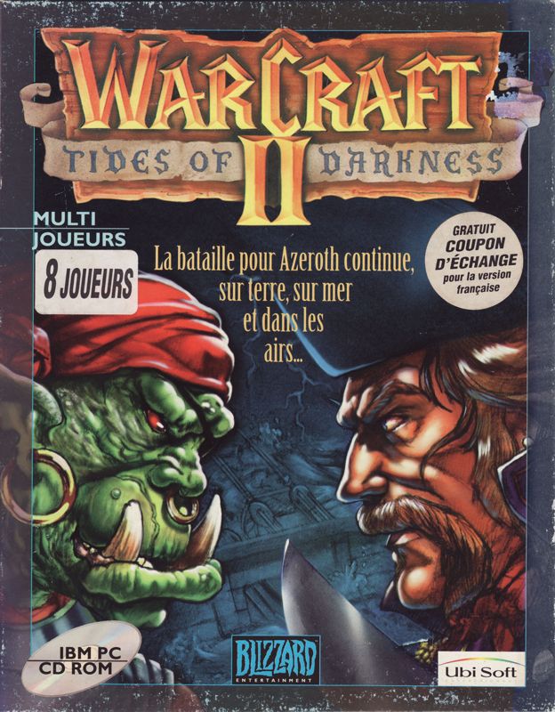 Front Cover for WarCraft II: Tides of Darkness (DOS) (1st release (box and manual in French, game in English))