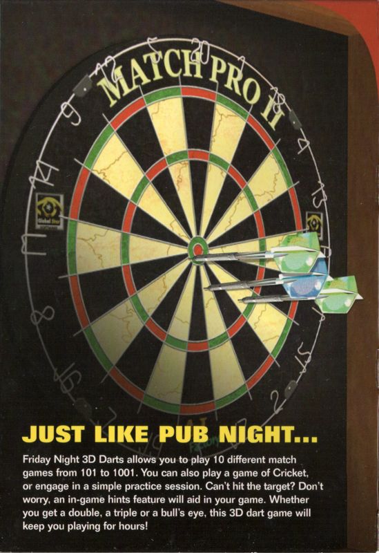 Inside Cover for Friday Night 3D Darts (Windows): Left